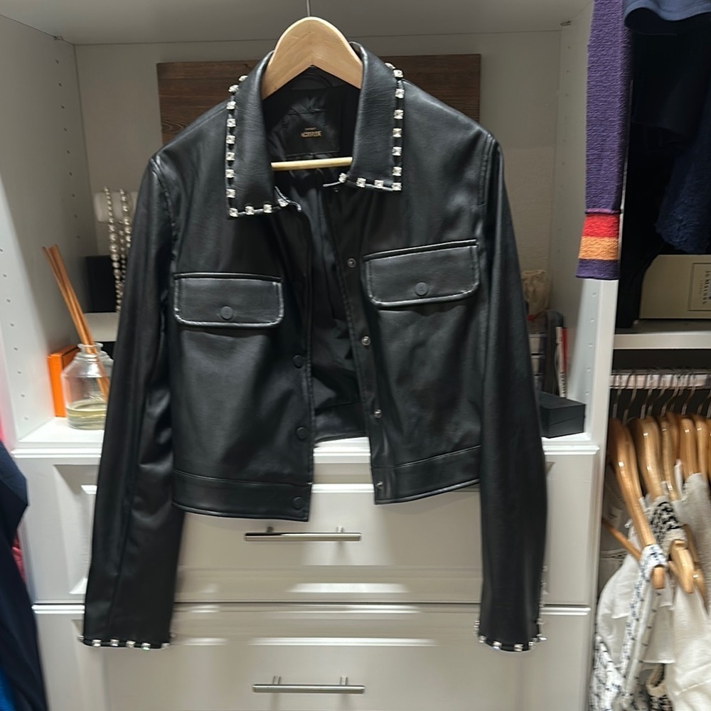 Twinset Actitude Black Faux Leather Jacket - Picture 6 of 10